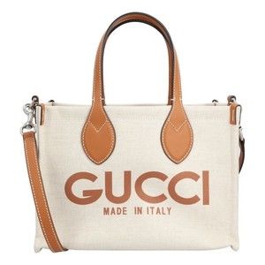 Gucci Mini Tote Bag With Print Beige Brown - NWT